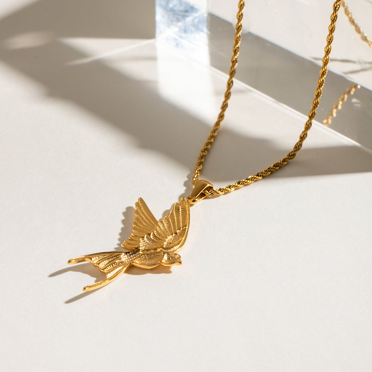 Gold dove rope necklace