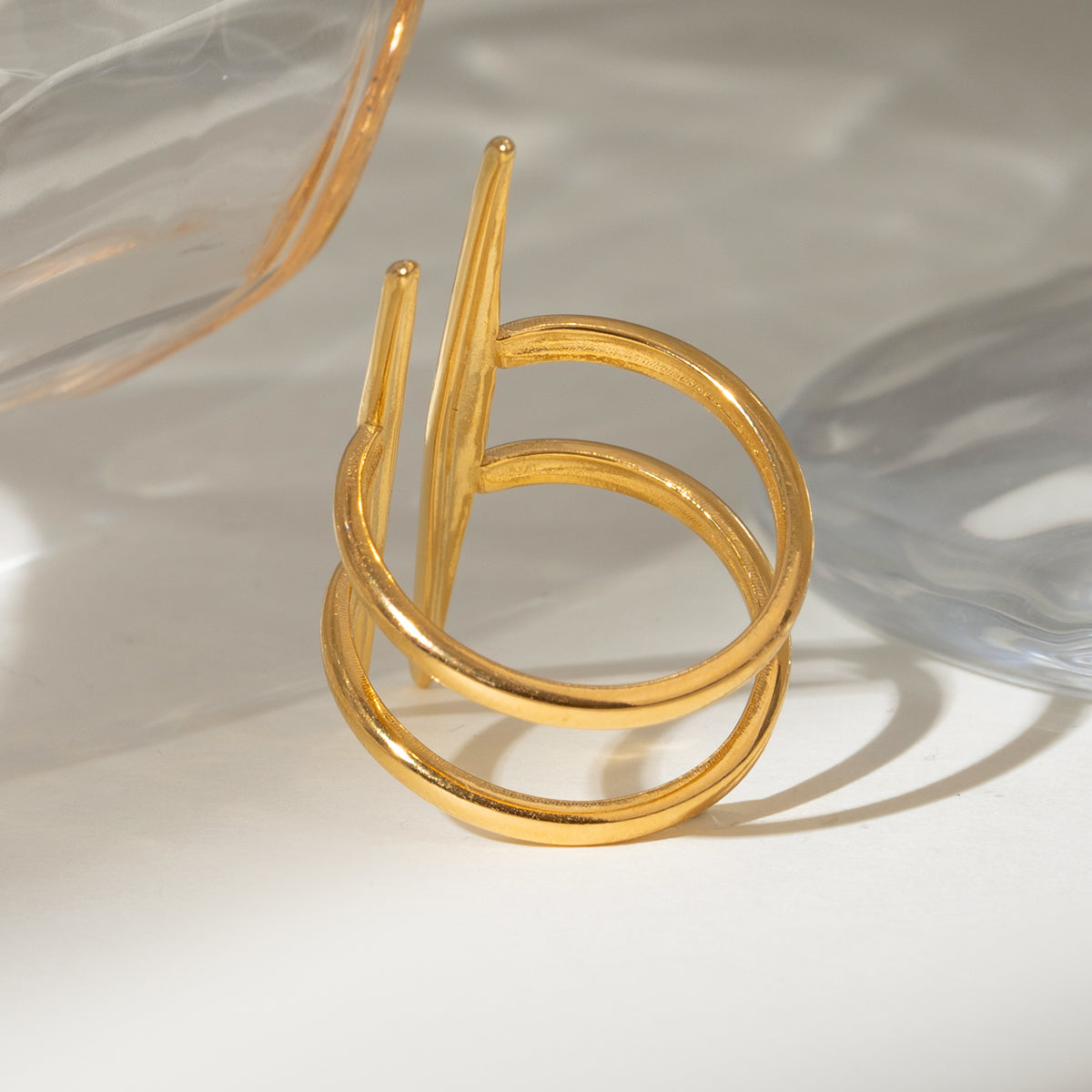 Open double layer ring