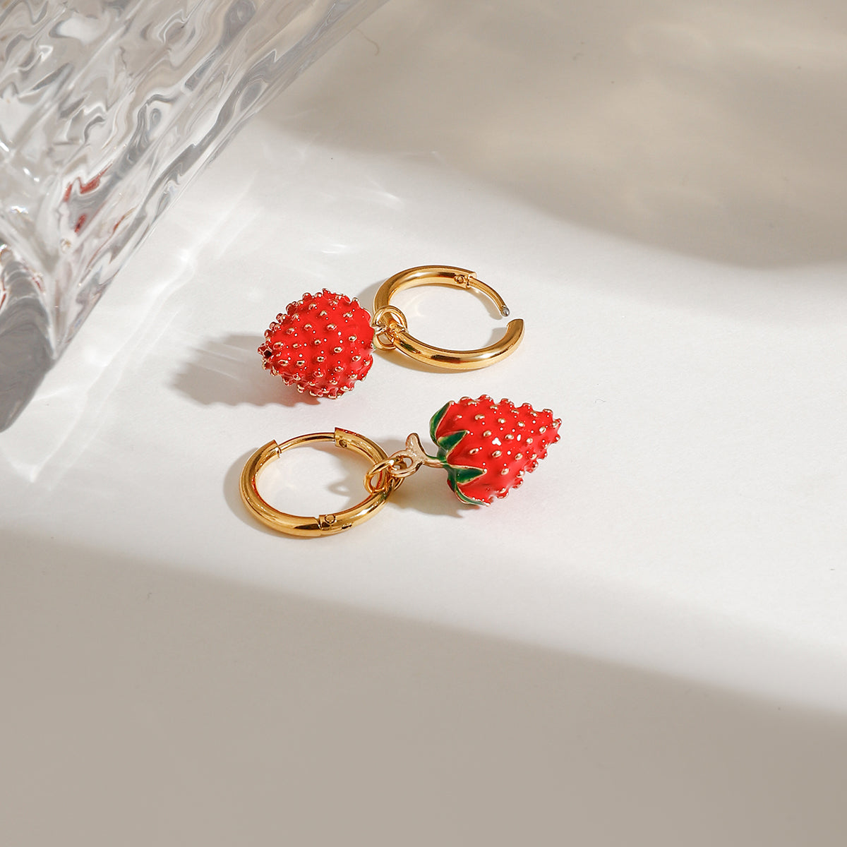 Cute strawberry charm earring