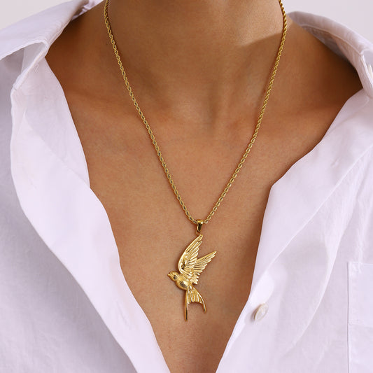 Gold dove rope necklace