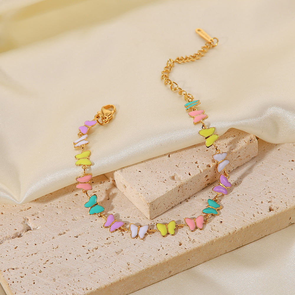 Colorful butterfly chain bracelet
