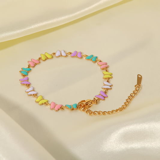 Colorful butterfly chain bracelet